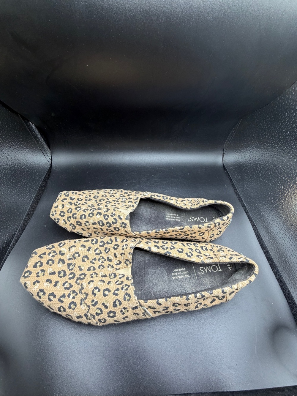 TOMS Leopard Print Canvas Slip-On Flats - Tan